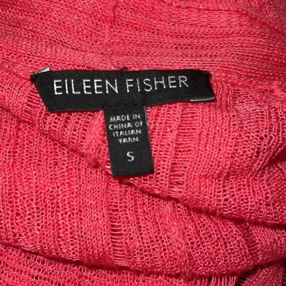 Eileen Fisher Silk Linen Open Front Lightweight Cardigan FLAW sz S Small